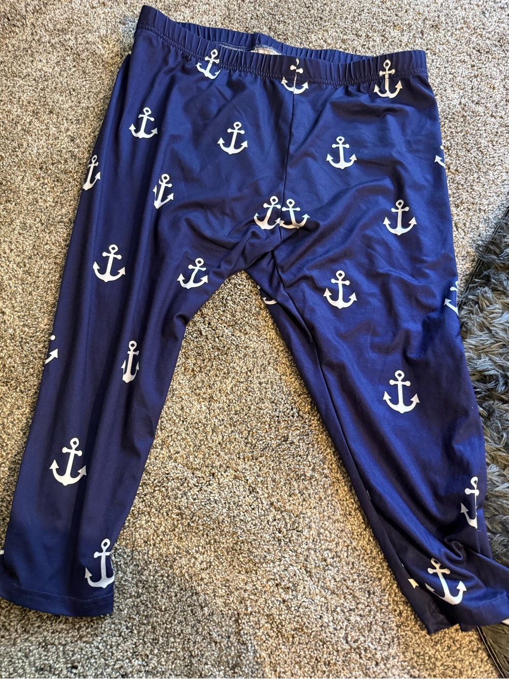 Women’s 1x Navy Anchor Print Leggings